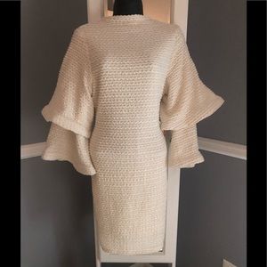 Unique, Pretty Winter White dress!